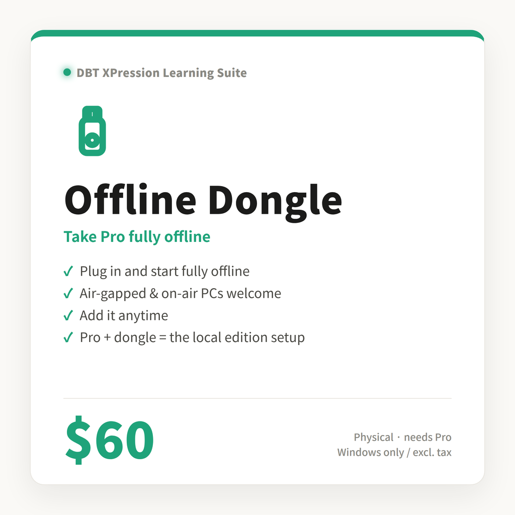 Portable Offline Dongle — $60 ― XPression用アクセサリ｜DBT Partners Studio (1)