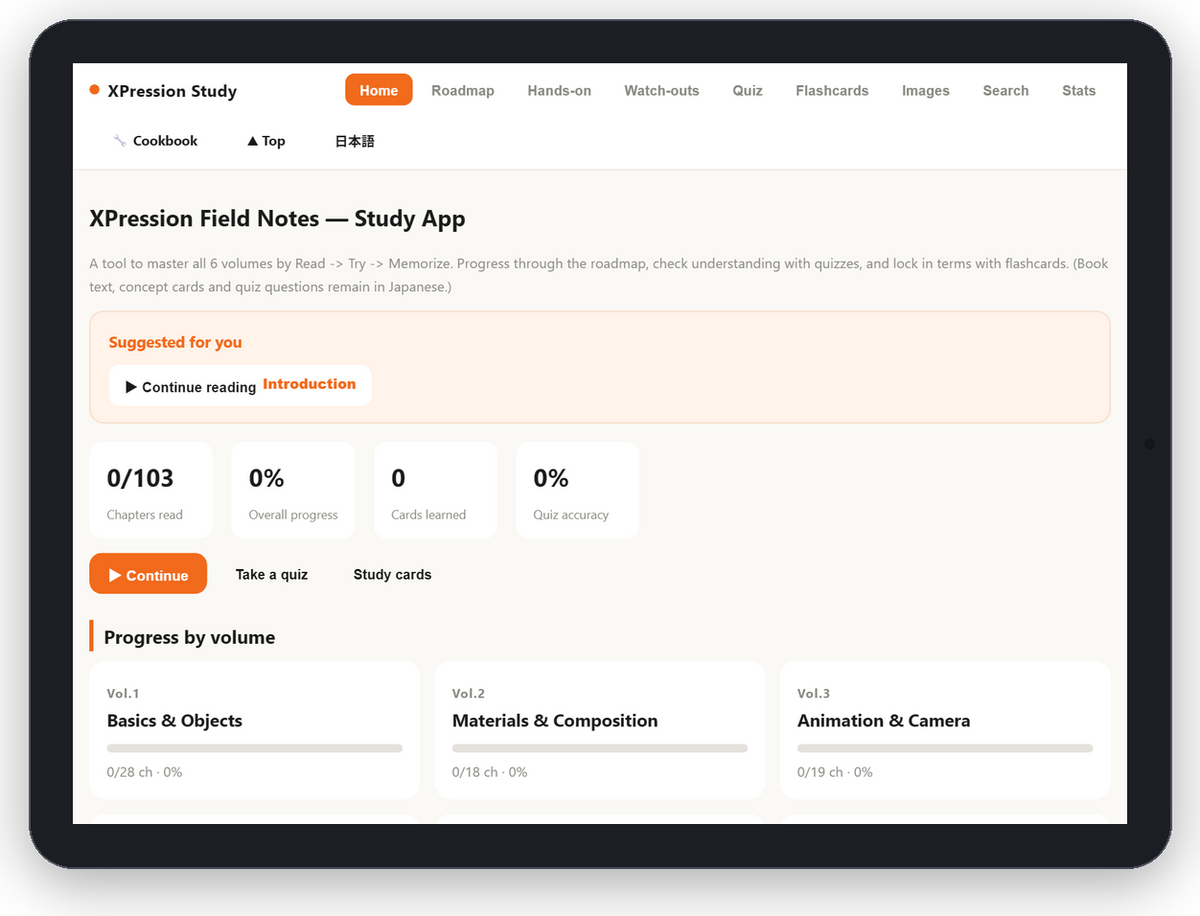 DBT XPression Learning Suite Web Edition — tablet view